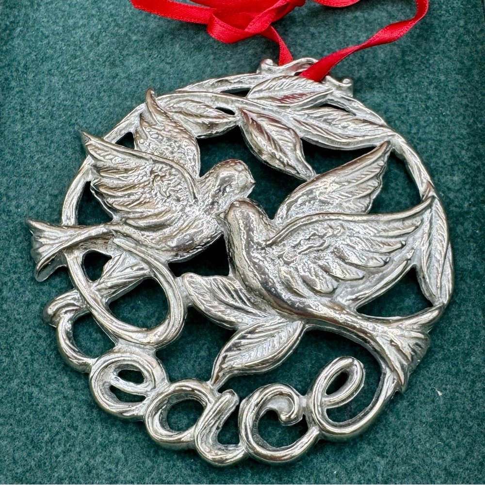 Lenox Pewter Peace Dove Ornament Kirk Stieff Collection, In Box